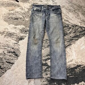 Salvage Havoc Straight Jeans Mens 31 Blue Denim Cotton Stretch Slim Fit Mid Rise